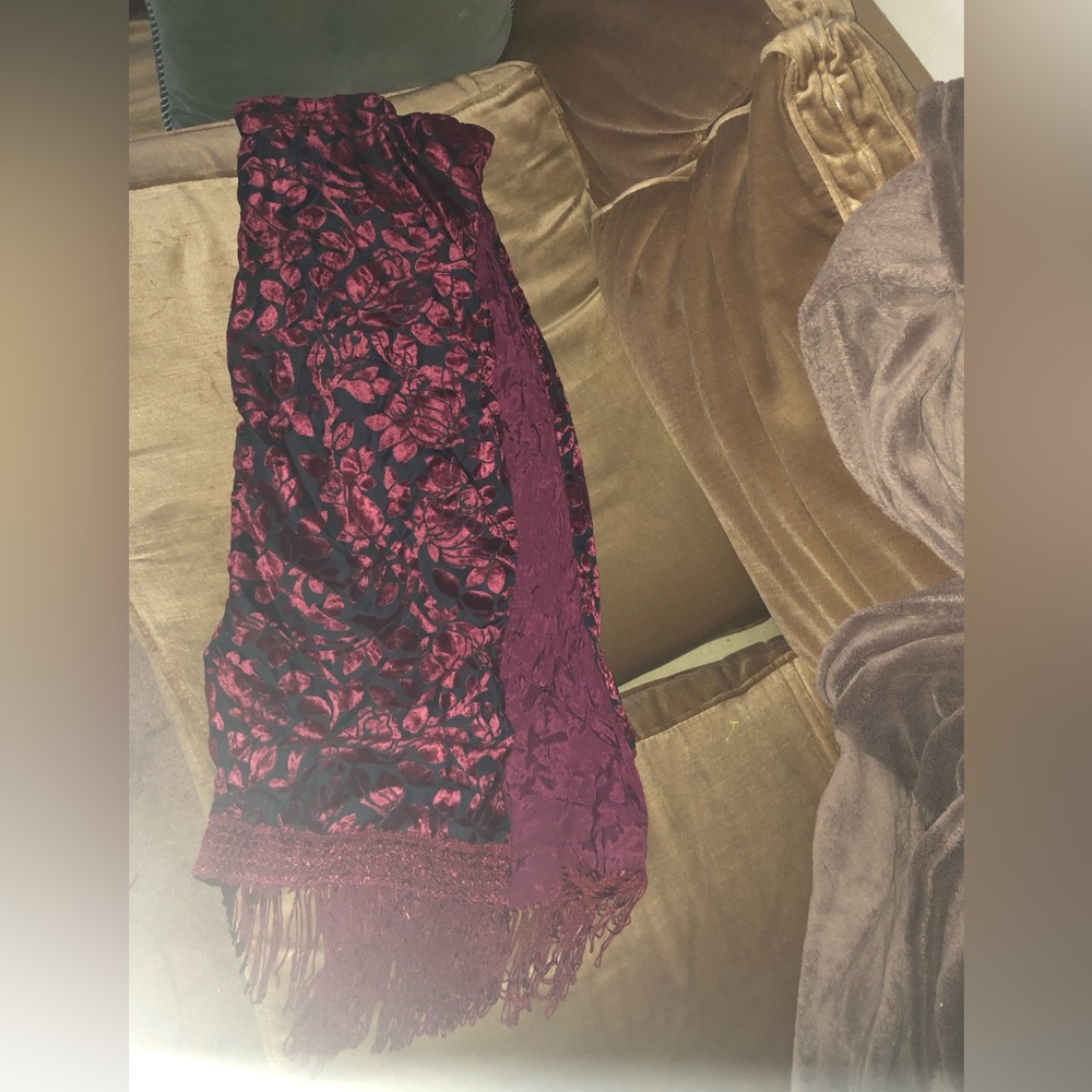 1990s Burnt Velvet Rose Scarf - 944 $30 or $25 w/offer